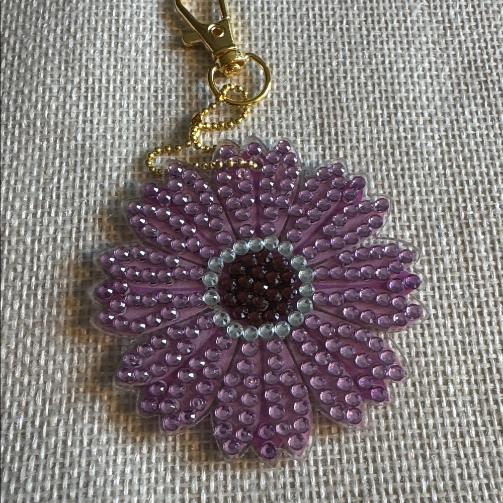 Double-sided Floral Crystal Key Holder/ Ornament/ Purse Bling